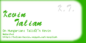 kevin talian business card